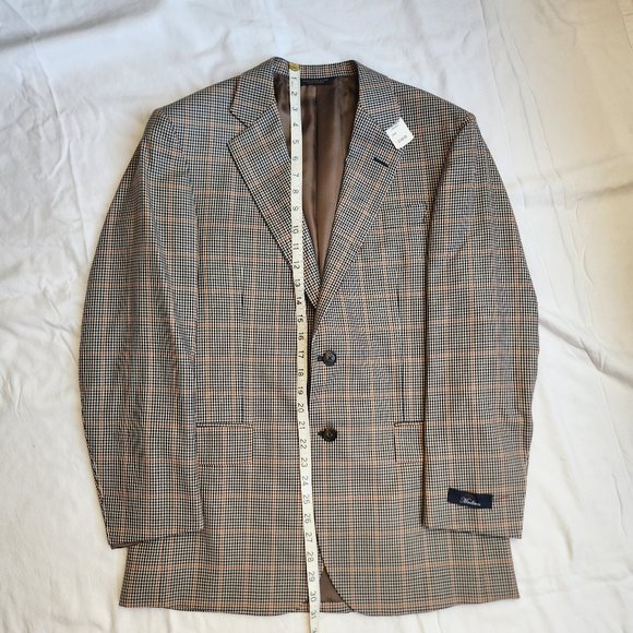 Brooks Brothers 1818 Madison x Drago S130 Windowpane Plaid Blazer Full Canvas